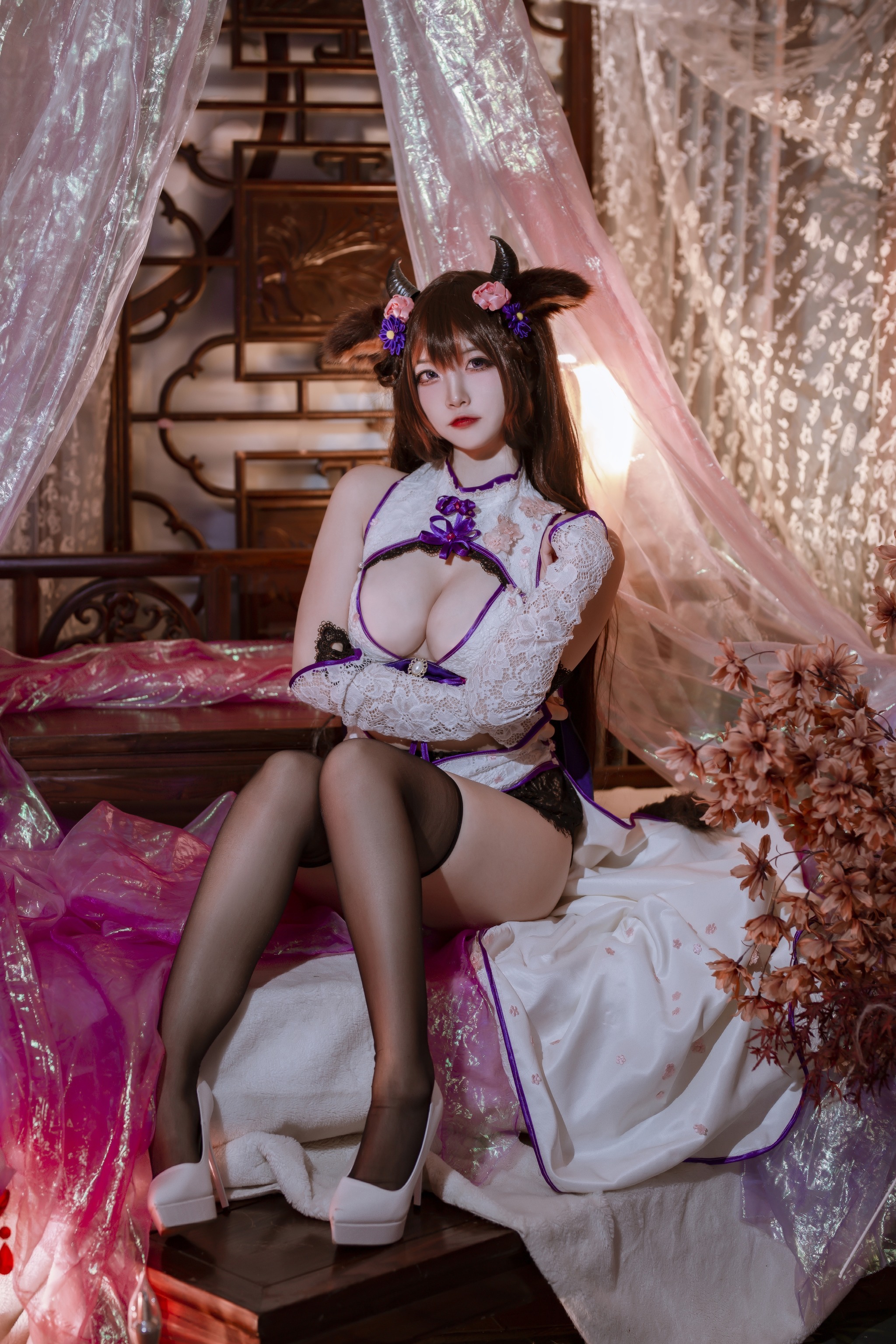图片[1]-二佐Nisa – NO.152 碧蓝樫野旗袍[24P]-XikXak